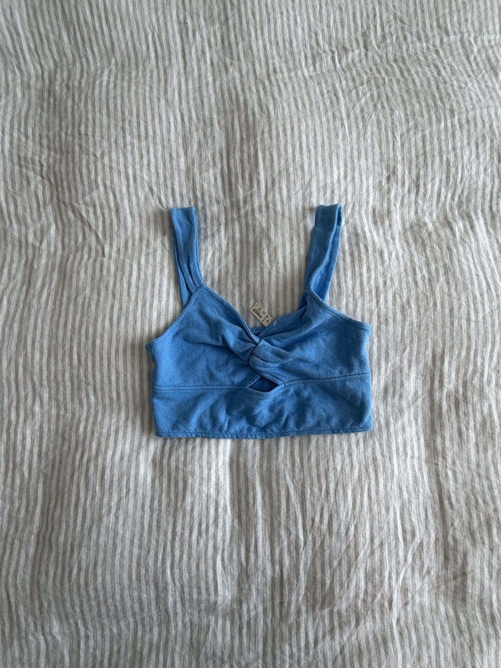 NWT Madewell Blue Knit Cropped Top Size Large
